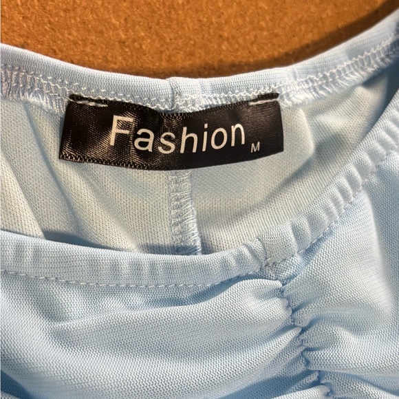 Light Blue Tight Ruffle Dress - Picture 4 of 4